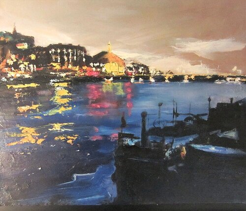 Paris , quai de Seine di Marie Josiane BLACHON, Pittura in vendita su Singulart