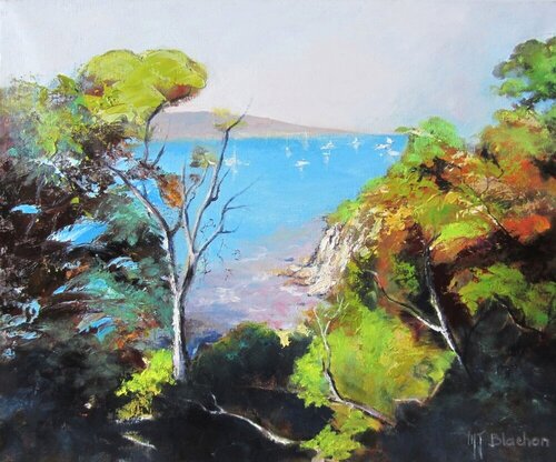 Sur la crête de Port Cros van Marie Josiane BLACHON, Schilderij te koop op Singulart