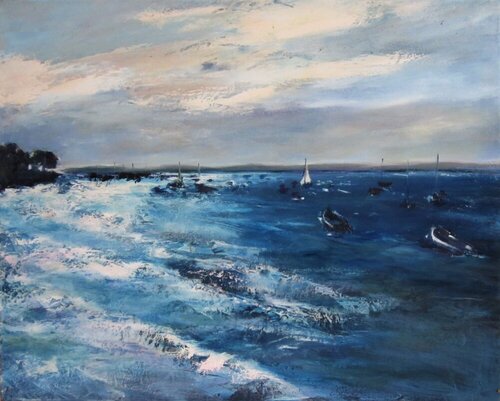 Les Maures et la mer ... van Marie Josiane BLACHON, Schilderij te koop op Singulart