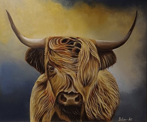 Highland Cow van Bernhard Sulser, Schilderij te koop op Singulart