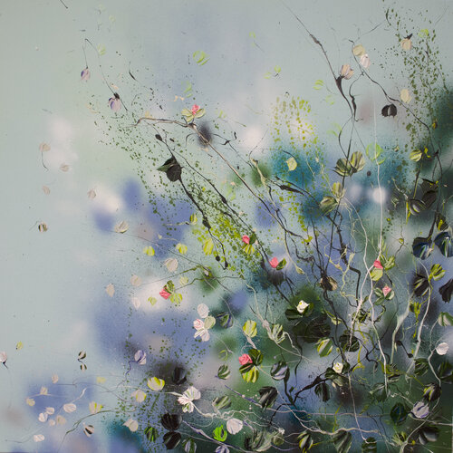 "Loud Silence" large floral art Anastassia Skopp