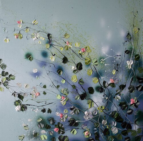 "Calm Day" square textured romantic artwork Anastassia Skopp
