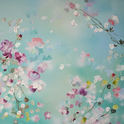 "Calm Morning" textured large floral painting Anastassia Skopp