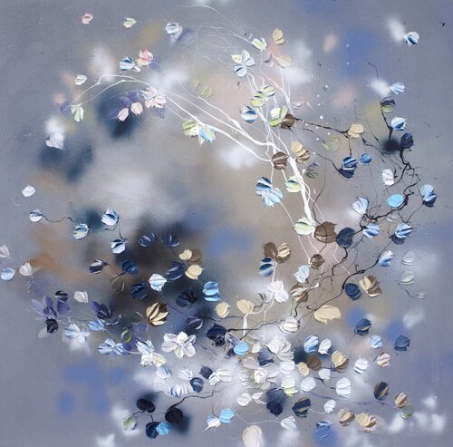 Floral large textured art "Phenomena X" de Anastassia Skopp, Pintura a la venta en Singulart