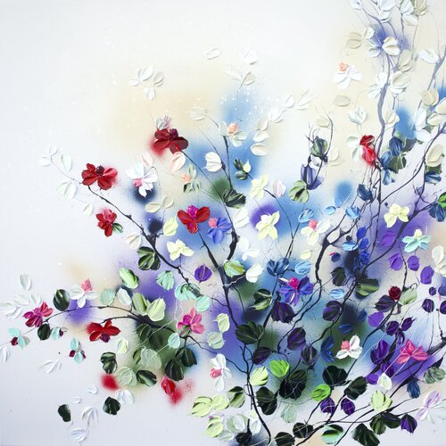 "Full of Delights" colorful floral art Anastassia Skopp