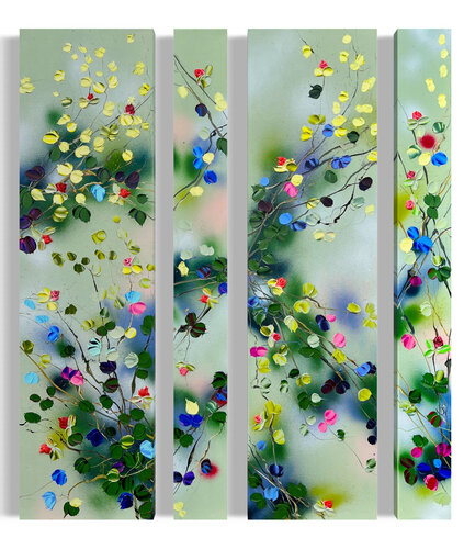 "Garden of Harmony" colorful floral art von Anastassia Skopp, Malerei kaufen auf Singulart