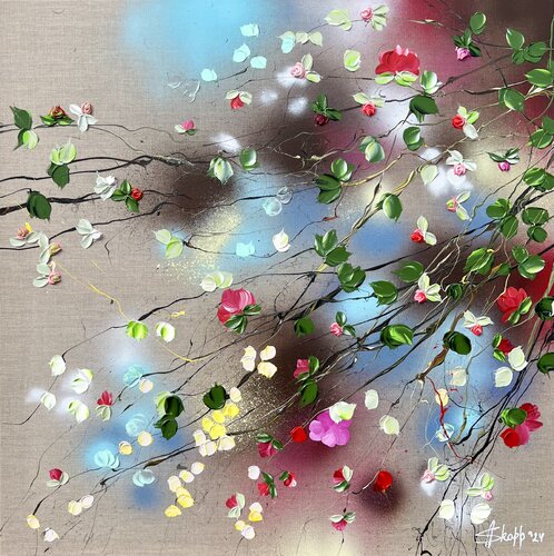 "Pink Flowers II" van Anastassia Skopp, Schilderij te koop op Singulart