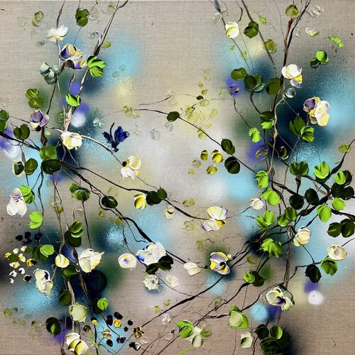 "White Flowers" van Anastassia Skopp, Schilderij te koop op Singulart