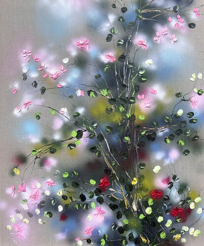 "Summer Bliss“ Large floral painting van Anastassia Skopp, Schilderij te koop op Singulart