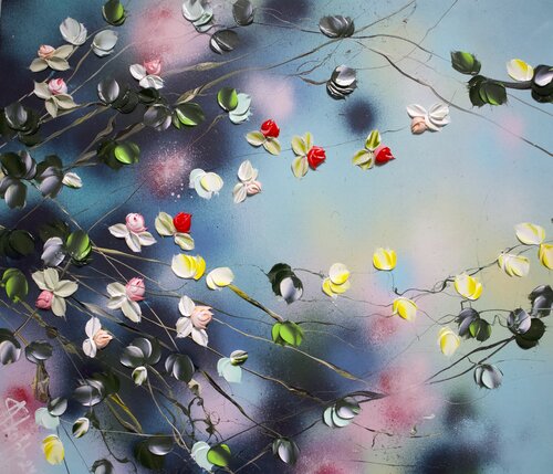 "Red and Pink Roses“ by Anastassia Skopp, Painting for Sale on Singulart