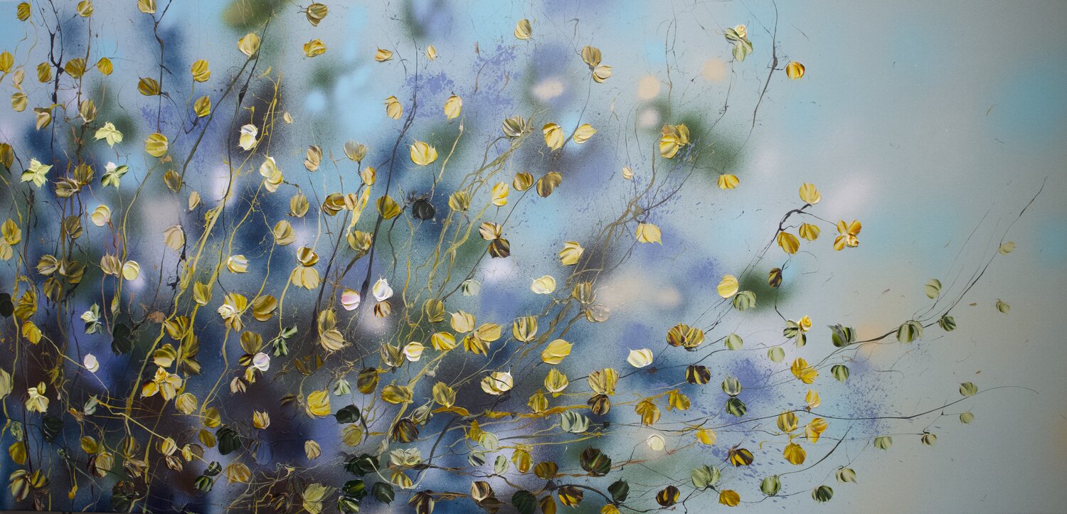 "Caramel landscape" very large floral painting Anastassia Skopp Originalgemälde zu verkaufen