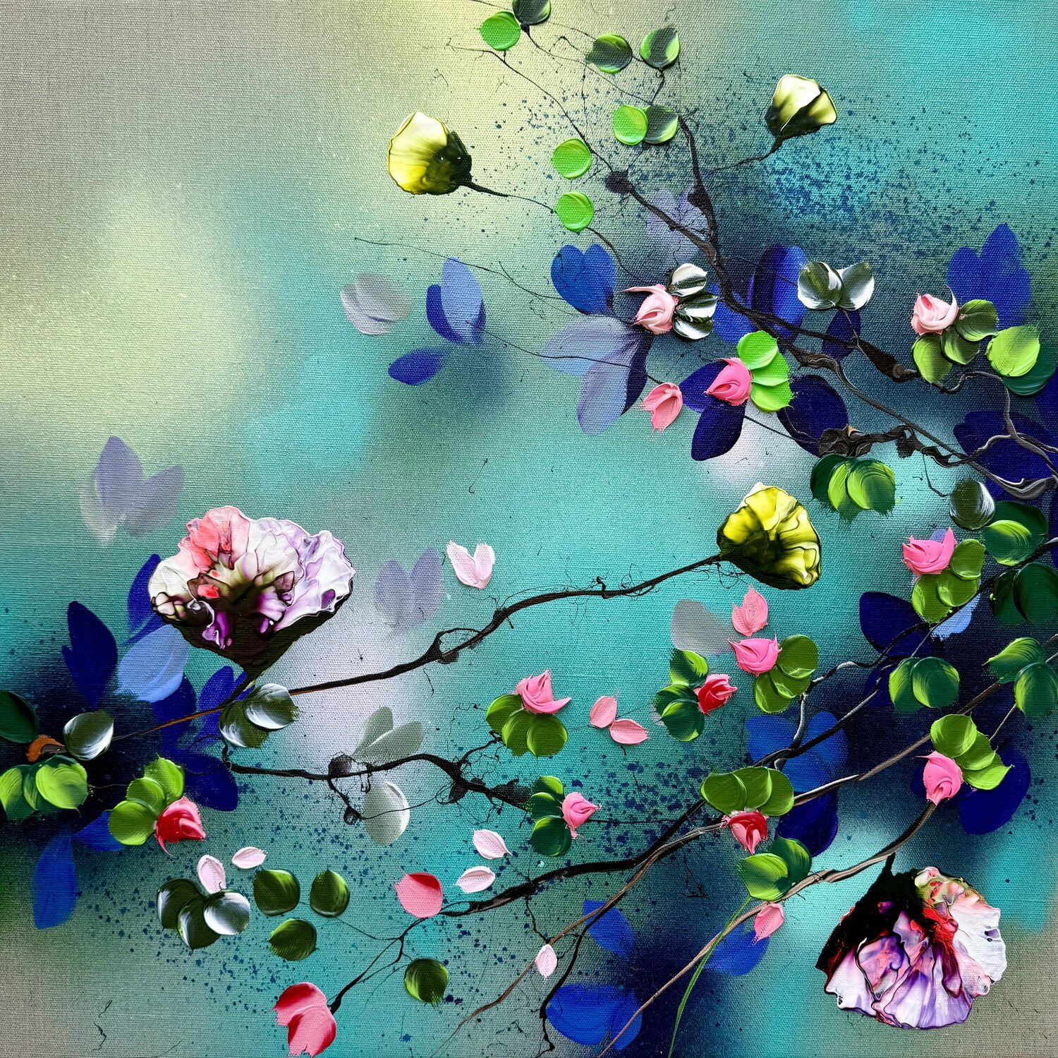 Petal Drift III Anastassia Skopp Originalgemälde zu verkaufen
