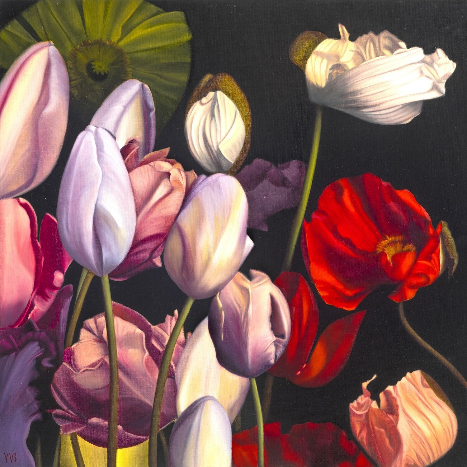 Night garden flowers Yanina Voró