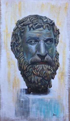 TESTA DEL FILOSOFO DI ANTICITERA van ELVIRA SIRIO, Schilderij te koop op Singulart