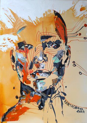 2150. Cyborg is a future human par Viktoriia Kartashova, Peinture en vente sur Singulart