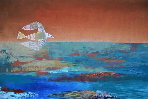 Oiseau messager by Lelde Brake-Klaveri, 회화 for Sale on Singulart