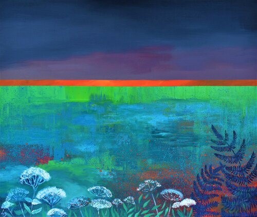 Magie de la prairie (vert) by Lelde Brake-Klaveri, 회화 for Sale on Singulart