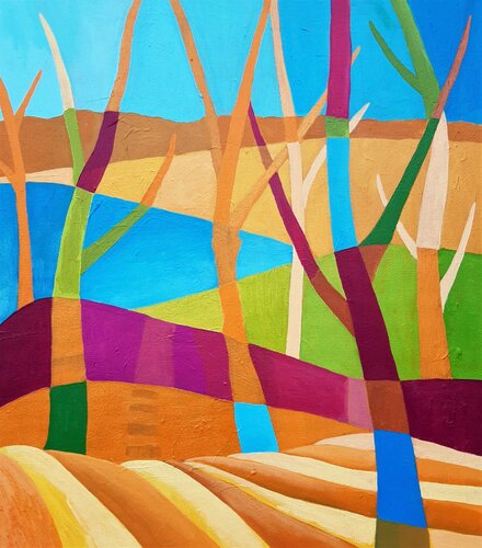 Lac aux couleurs d'automne by Lelde Brake-Klaveri, 회화 for Sale on Singulart