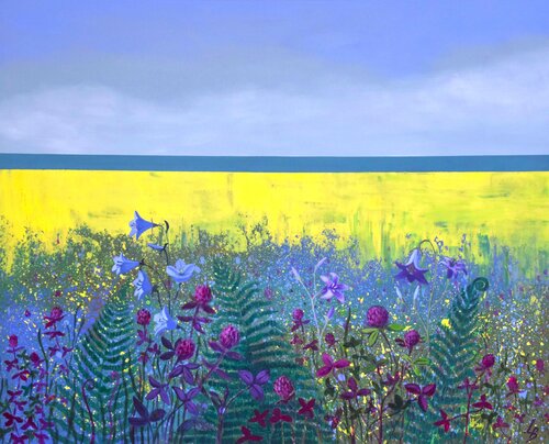 Bluebell Meadow by Lelde Brake-Klaveri, 회화 for Sale on Singulart