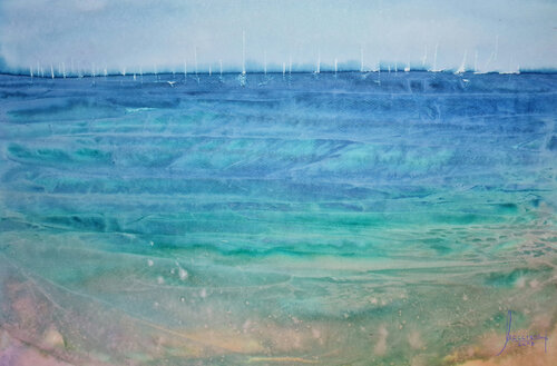 Playa de Ibiza par MACARENA SANZ, Peinture en vente sur Singulart