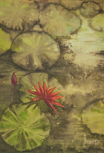 Fleur de lotus 1 ( Padma) van MACARENA SANZ, Schilderij te koop op Singulart