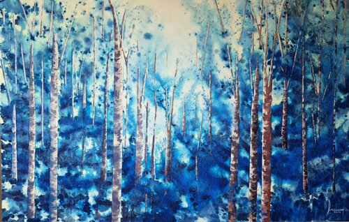 Blue Forest n4 van MACARENA SANZ, Schilderij te koop op Singulart