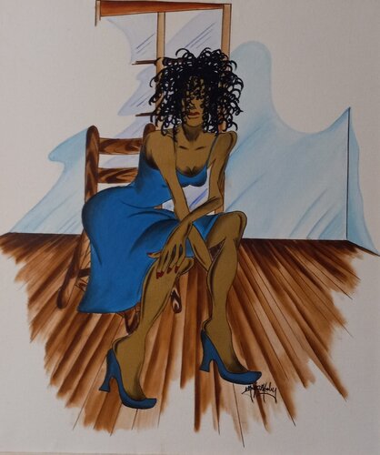 Lady in the Chair van Major Mosley, Schilderij te koop op Singulart