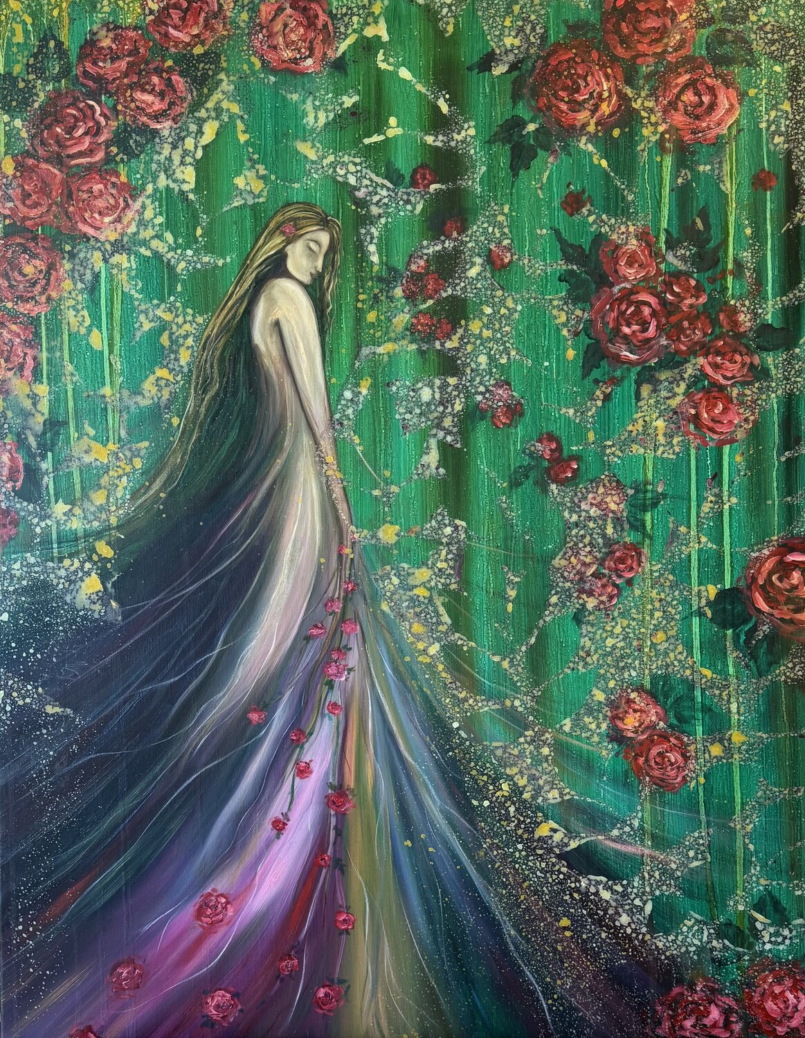 She Who Blooms in Silence Tatiana Harris Nielsen Originalgemälde zu verkaufen