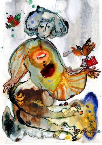 Birds and Women van RIO AHN, Tekening te koop op Singulart