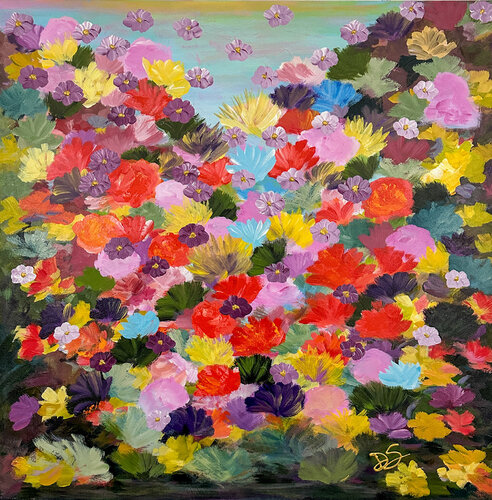Flower Fantasy Smiles van Dorothea Sandra, Schilderij te koop op Singulart