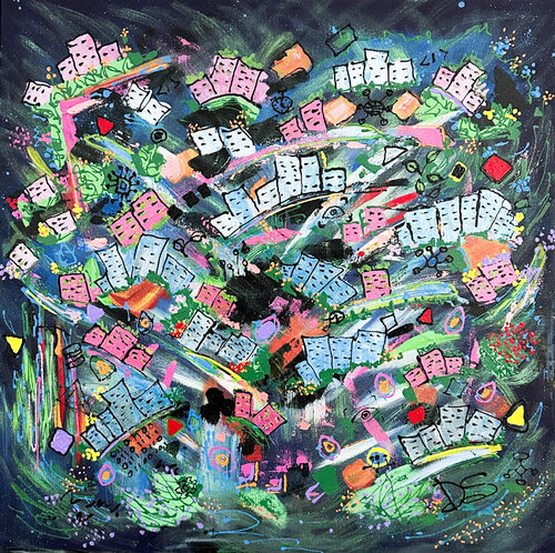 Smart City Collaboration van Dorothea Sandra, Schilderij te koop op Singulart
