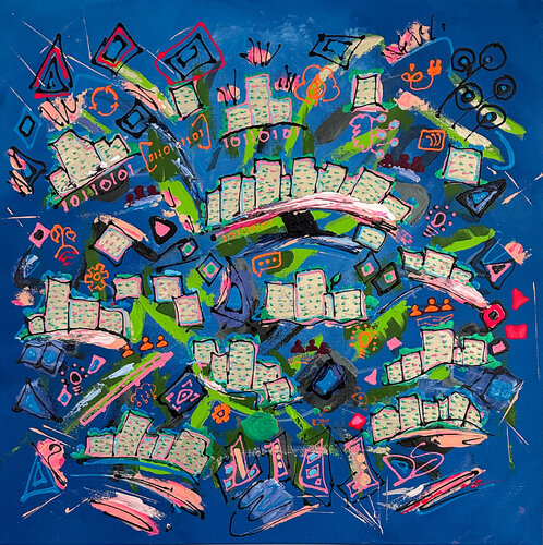 Smart City Equality van Dorothea Sandra, Schilderij te koop op Singulart