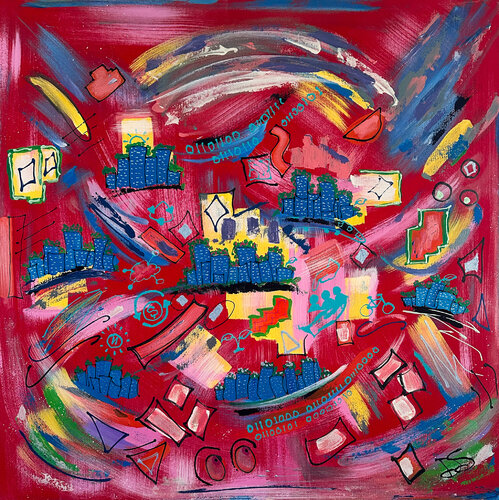 Clever Sustainable Cities Of The Future di Dorothea Sandra, Pittura in vendita su Singulart