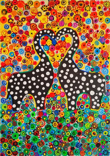 "Two Elephants" van Nano 7 Swiss, Schilderij te koop op Singulart