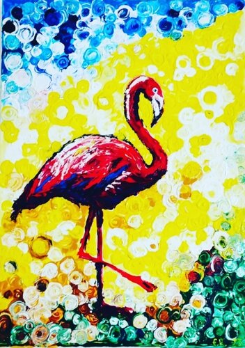 "Pink Flamingo" van Nano 7 Swiss, Schilderij te koop op Singulart