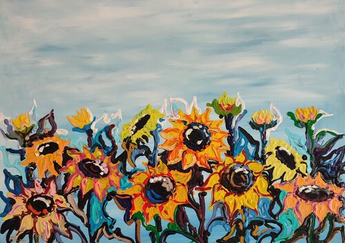 "Sunflowers" di Nano 7 Swiss, Pittura in vendita su Singulart