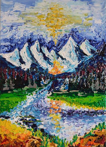 "Dreaming Mountains" van Nano 7 Swiss, Schilderij te koop op Singulart