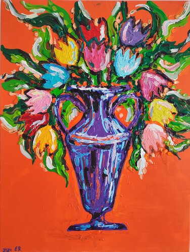 "Vase with 12 Tulips" von Nano 7 Swiss, Malerei kaufen auf Singulart