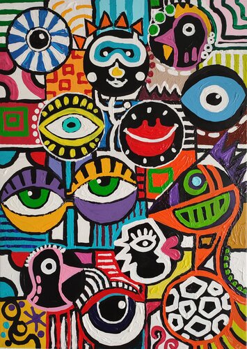 "Big Brother. Big Daddy Coin" van Nano 7 Swiss, Schilderij te koop op Singulart