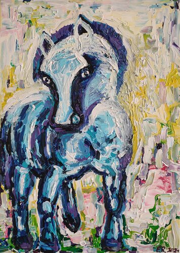 "Blue Pony" de Nano 7 Swiss, Pintura a la venta en Singulart