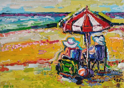 "Together on the beach" von Nano 7 Swiss, Malerei kaufen auf Singulart