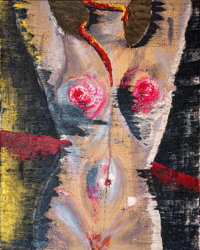 Akt mit Schlange di Ares Yannakopoulos, Pittura in vendita su Singulart