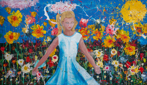 Flower Power Girl by Ares Yannakopoulos, Painting for Sale on Singulart