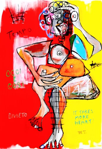IT TAKES MORE HEART ! di WIDMER TASSINARI, Pittura in vendita su Singulart