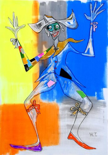 MENO MALE CHE C'È ARLECCHINO di WIDMER TASSINARI, Pittura in vendita su Singulart