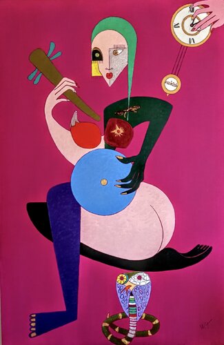 C'É QUALCUNO CHE SUONA IL BANJO von WIDMER TASSINARI, Malerei kaufen auf Singulart