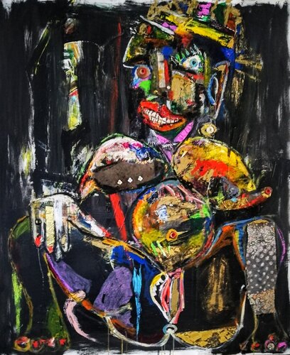LA REGINA NERA SPIATA NELLA JUNGLA de WIDMER TASSINARI, Pintura a la venta en Singulart