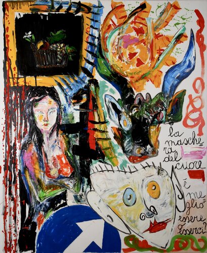 LA MASCHERA DEL CUORE von WIDMER TASSINARI, Malerei kaufen auf Singulart