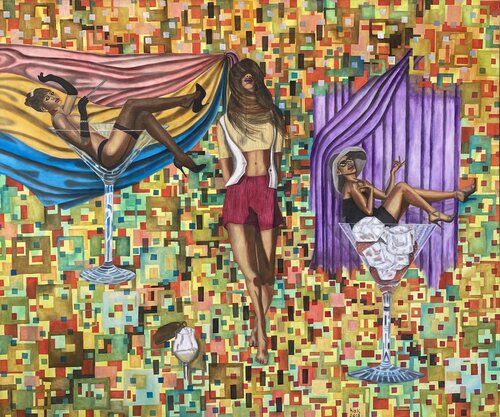 Martini Girl by Huseyin Ak, Painting for Sale on Singulart