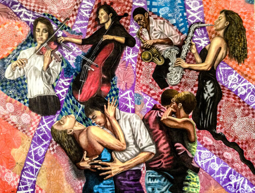 Orchestra van Huseyin Ak, Schilderij te koop op Singulart